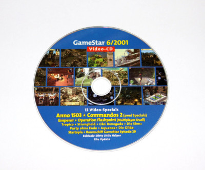 2001 Gamestar CD Video Anno 1503 Commandos 2 Stronghold Aquanox Startopia Sims
