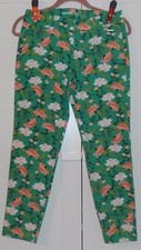 WOMEN'S OLD NAVY GREEN FLORAL MID-RISE PIXIE ANKLE PANTS - SIZE 4