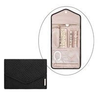 Portable Roll-Up Imitation Leather Velvet Jewelry Storage Bag Folding Container