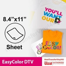 Siser EasyColor DTV (Direct to Vinyl) 8.4" x 11" Sheets Inkjet Printer HTV