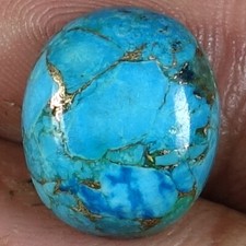 Natural Sky Blue Copper Turquoise Oval Cab Loose Gemstones 07.40Cts 12x 14x 05mm