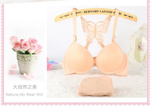 Fashion&Sexy butterfly Back Straps Front Close Bra Sets Super Gather Push Up Bra - Picture 15 of 20