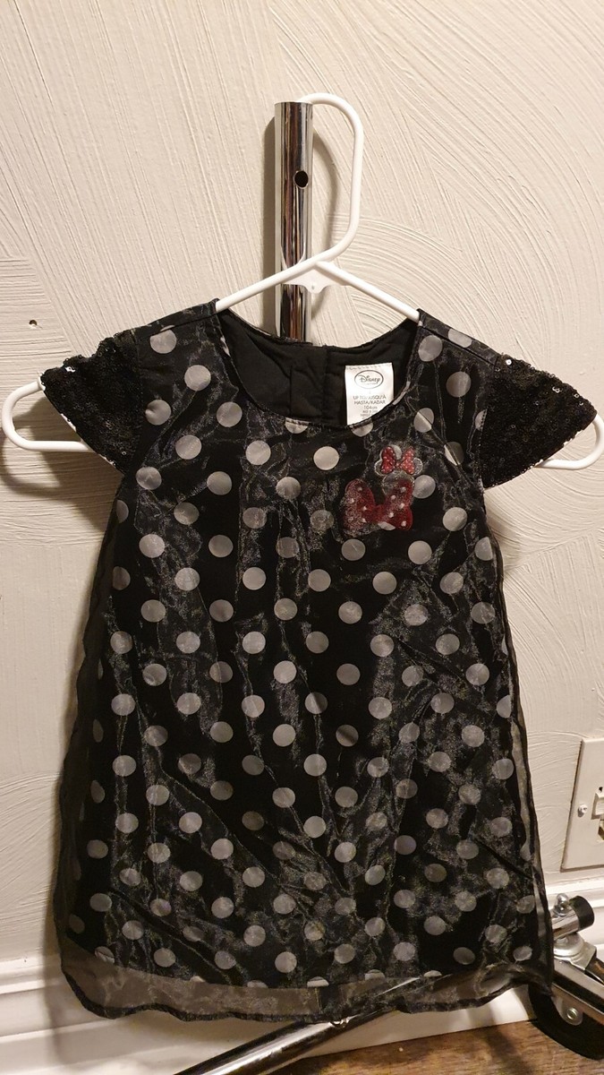 minnie mouse black polka dot dress Size 4 Girls Polca Disney designed in the style