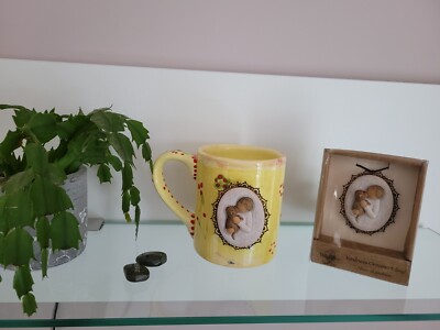 Neuware! Kaffeetasse Keramik handbemalt und Willow Tree Ornament nach Wahl, OVP