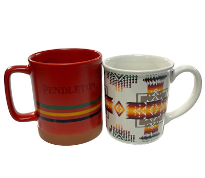 Pendleton Woolen Mills Coffee Mug National Park Chief Joseph Cups Lot of 2