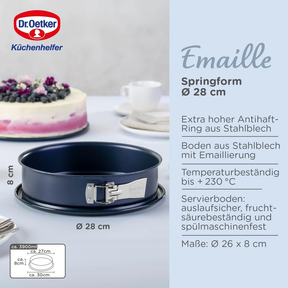 Springform Ø 28 cm Back-Liebe Emaille – Runde Backform mit schnitt- & kratzfe... - Bild 3 von 4