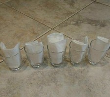 Set of 5 Courvoisier Cognac Brandy Whiskey Scotch Rock Glasses Etched
