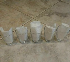 Set of 5 Courvoisier Cognac Brandy Whiskey Scotch Rock Glasses Etched