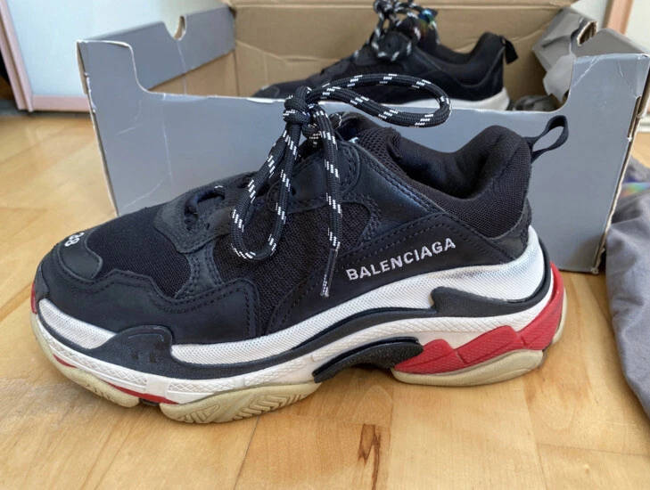 Balenciaga Triple S EU 38 UK 5 Black Red eBay