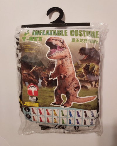 T-REX Dinosaur Inflatable Costume w/ Battery Fan for Children White & Black NEW - 第 1/7 張圖片