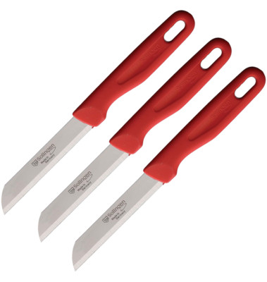 3 PACK Solingen Kitchen Fruit Knife 3.25'' Solingen Steel Blade Plastic Handle
