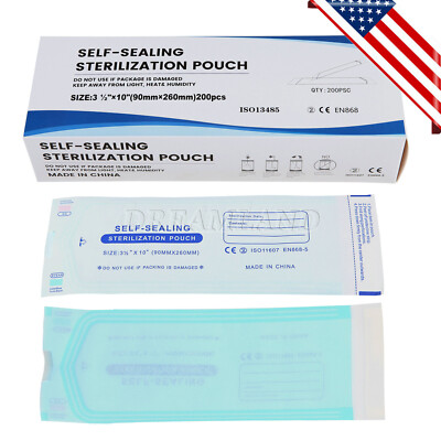 3-1/2'' x 10'' Dental Medical Self Seal Pouch Sterilization Bag Pouches USA