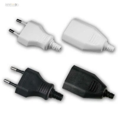 WORLD-TRADING-NET Europa-Kupplung und Stecker max 250V/2,5A Eurostecker flach zum schrauben