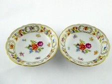 Schumann Bavaria EMPRESS DRESDEN FLOWERS 2 Fruit Dessert Bowls Rose A COND