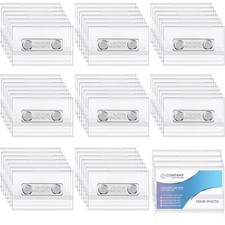 Magnetic Name Badge Holder 3.5 x 2.2 in PVC ID Name Tags Magnetic Name