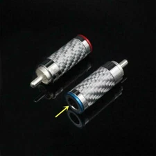 Carbon Fiber pure copper + silver plated RCA Audio Plug Jack Connector