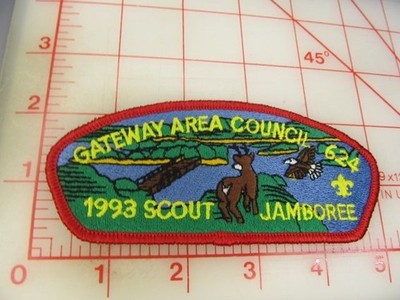 Gateway Area Council 1993 Jamboree JSP collectible red border patch (mZ10)