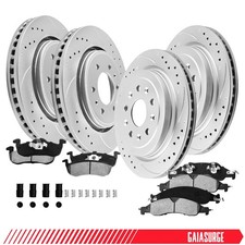 350mm Front Rear Drilled Rotors Brake Pads For 2007 2008 2009 Ford Expedition