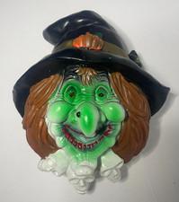 Halloween Witch Head Door Decoration Spooky Sounds Lights Tested Works Vtg
