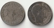 1859 Danish West Indies 10 cents coin