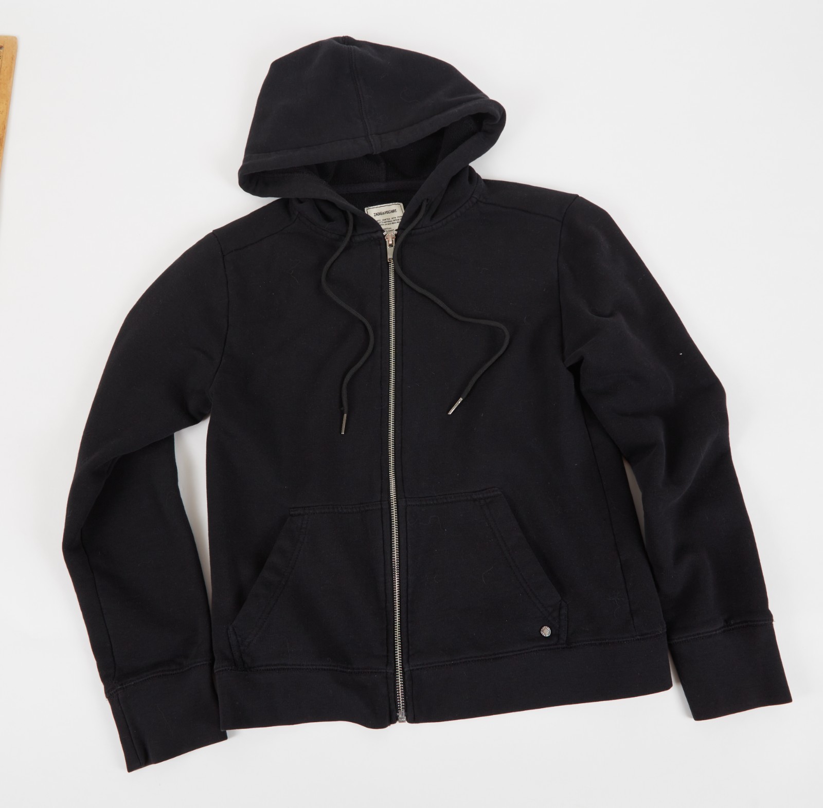 Sudadera con Capucha Zadig & Voltaire Cómoda Lámina Gráfica Calavera Cremallera Completa Negra Para Hombres Talla S