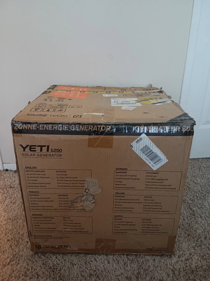 Goal Zero Yeti 1250 солнечный генератор ~ портативная электростанция новый в коробке - Изображение 2 из 2