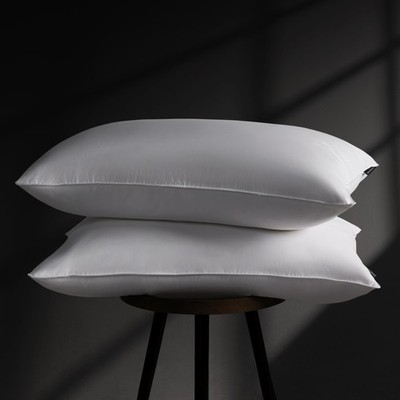 DOWNSTORIA Goose Feather Down Pillow King Size Set of 2, King, Medium Firm