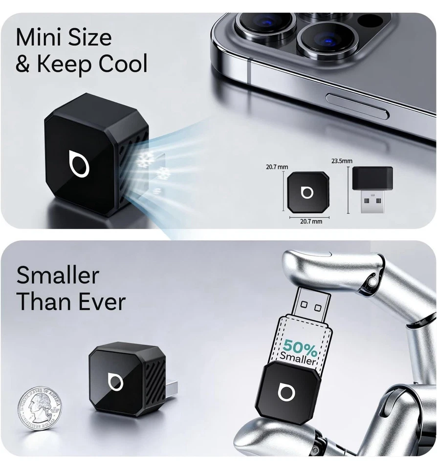 OTTOCAST Mini Pot 2025 2-in-1 Wireless CarPlay/Android, 5GHz WiFi for 2016+ Cars - Image 3 of 4