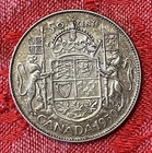 Canada 1950 Silver Half Dollar 50 Cents Coin King George VI. Lines In 0.