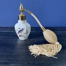 Vintage Aynsley Porcelain Atomizer Blue Bird Flowers Vanity Decor UNTESTED READ