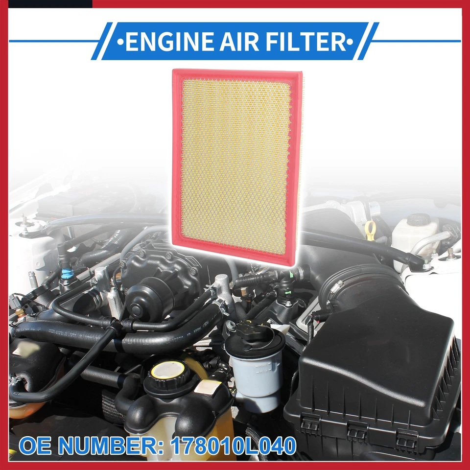 Car Engine Air Filter 178010L040 for Toyota Hilux 2016-2022 1 Pcs Long life - Image 2 of 4