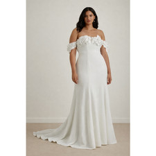 Jenny Yoo Willow Plus Size Bridal Gown Ivory Off Shoulder Floral Wedding Dress