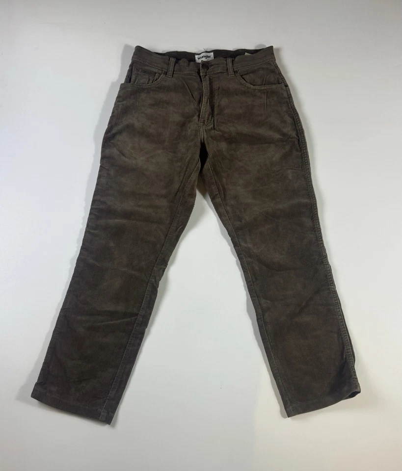 Wrangler Texas Slim Cordhose Herren Braun Five-Pocket gerades Bein W30 L32 - Bild 1 von 4
