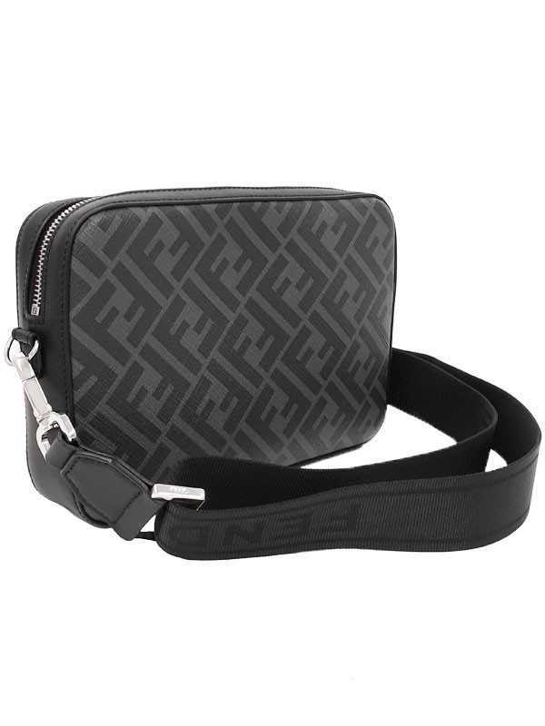 FENDI CAMERA CASE MEDIUM ブラック/グレー Fendi - Fendi Diagonal Camera case with logo blue - The Corner