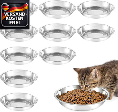 Edelstahl Katzennapf 14 cm rutschfest schnurrhaarfreundlich für Mehrkatzenhausha