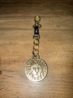 Anne Klein Lion Head Purse Bag Charm  Leather Gold Tone Key Chain Fob Clip On — photo 2