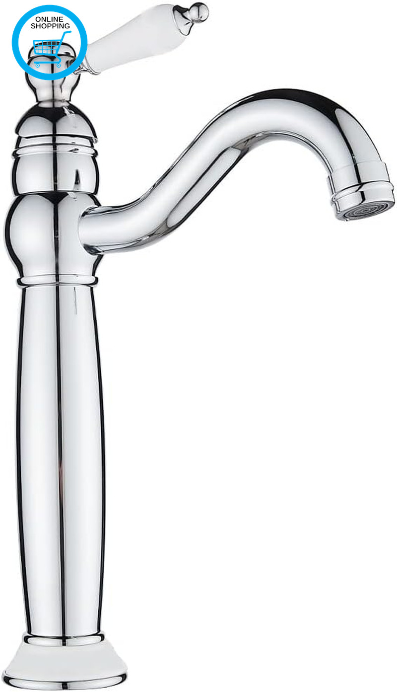 Bathroom Basin Mixer Taps, High Rise Basin Tap for Countertop Basin, Traditional