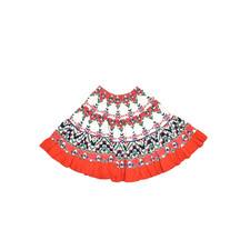 Vintage Roughriders Skirt Aztec Print Ruffle Hem Size Small