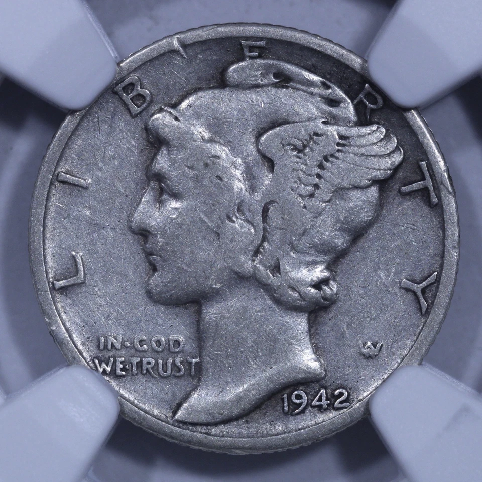1942/1-D Mercury Dime - 10c NGC VF30 - Cool Overdate! - Image 3 of 4