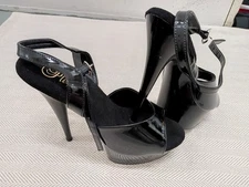 Funtasma Pleaser Platform High Heels 6" Stilettos Black Womens 10 Dancer Sexy