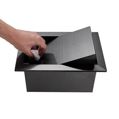 CapriTech Built-in Countertop Trash Bin Lid and Waste Chute Lid - 304 Stainle...