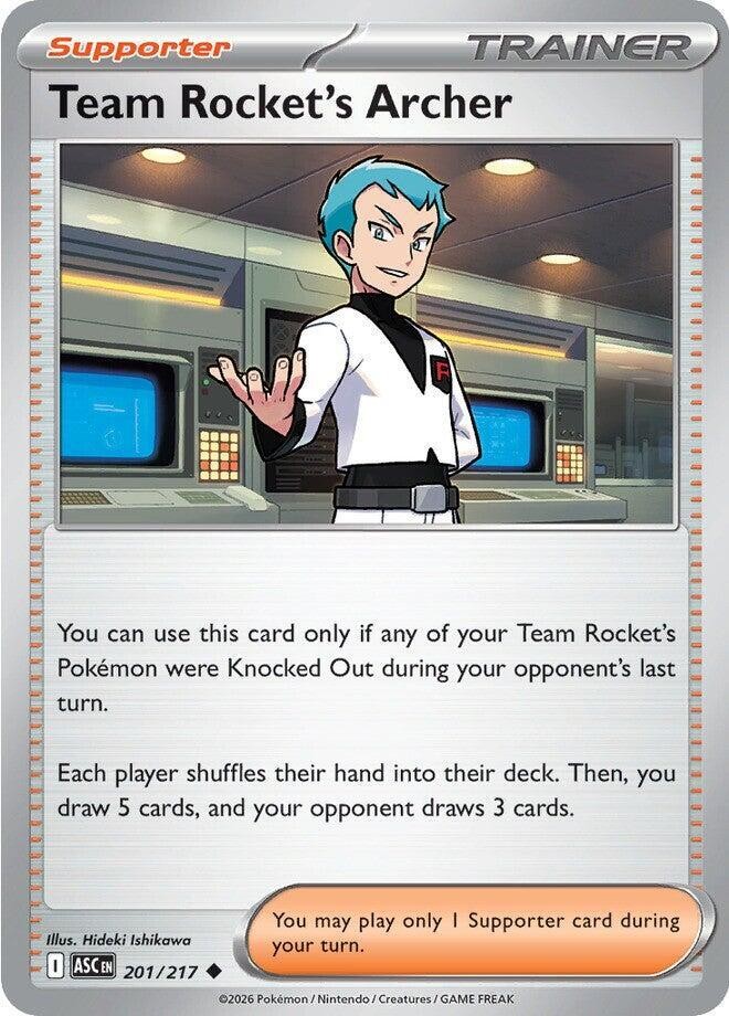 Team Rocket's Archer 201/217 Reverse Holo Pokemon ME: Ascended Heroes NM