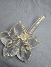 Elegant Clear Glass Flower Sculpture - Handmade Art Piece