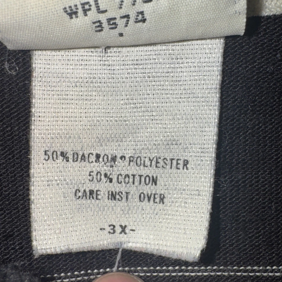 Le Tigre Vintage Polo Shirt 1980's USA Made Black and White Stripe Preppy 3X - Image 3 of 4