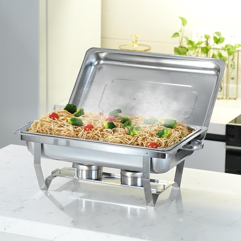 8QT Chafing Dish Set, Stainless Steel Food Warmer Kit with Lids, Food Pans