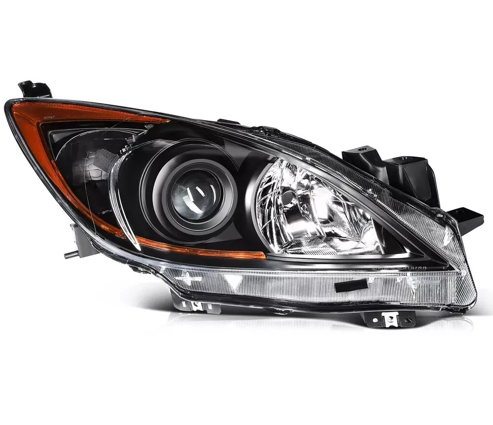 Par de montaje de faros para Mazda 3 2010-2013 carcasa negra lente transparente faro Foto 4 de 4