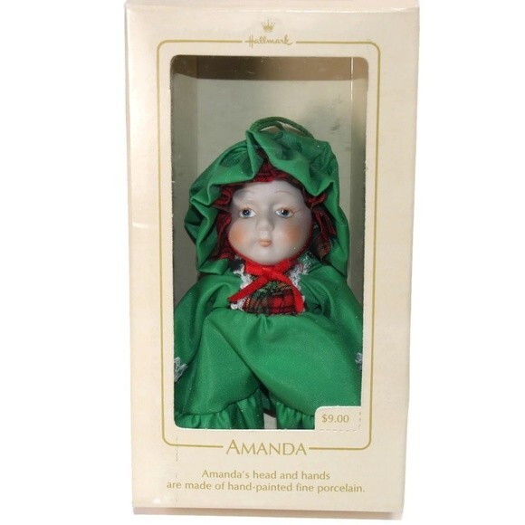  HALLMARK KEEPSAKE ORNAMENT AMANDA 1984  Porcelain Head & Hands Vintage