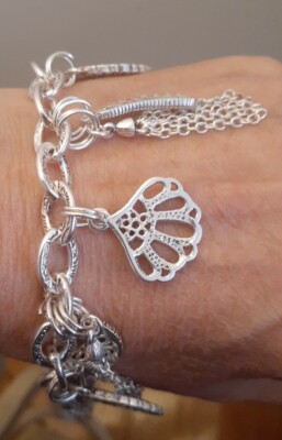 Studio Barse Silber Overlay Bronze Quaste Charm Knebel Armband Durchschnitt 