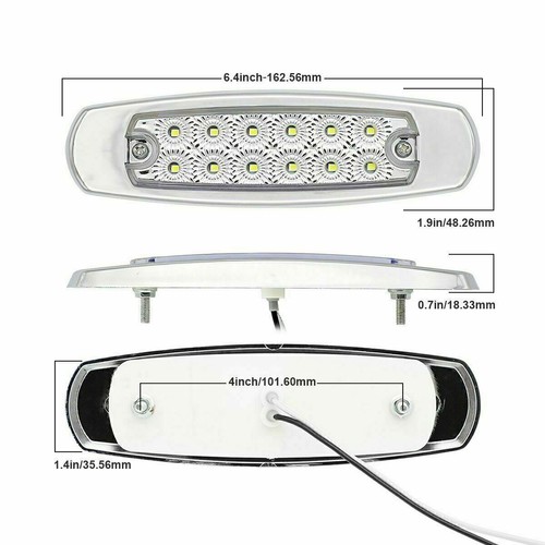 6.5 Inch Clear Amber Trailer Truck Side Lights - Turn Signal Clearance Function - Picture 8 of 9