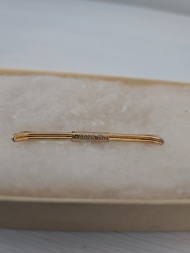 Vintage SWANK 50 Gold TONE TIE BAR/ CLASP 1 3/4" VG CONDITION - Picture 3 of 3